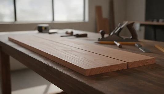 Clear vertical grain cedar boards on a woodworking bench