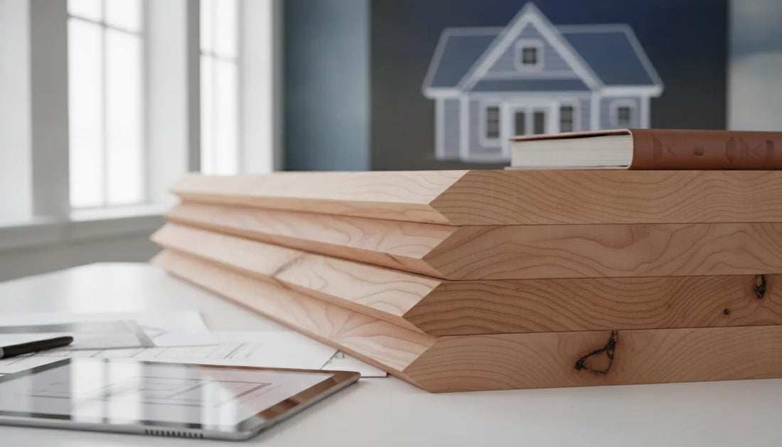 A stack of cedar bevel siding showing the wood grain and beveled edge.