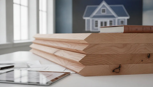 A stack of cedar bevel siding showing the wood grain and beveled edge.